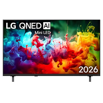 מבט על חזית טלוויזיית LG QNED AI QNED70 Mini LED, שיצאה לשוק בשנת 2026, ממלא את המסך בהתזות מלאות חיים ונוזליות של תנועה צבעונית, כאשר צבעים בשכבות דקות מתפזרים בצורה חלקה על פני התצוגה.1
