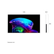 LG 65 אינץ' LG OLED evo AI CS6 4K Smart TV 2026, מבט קדמי על טלוויזיית LG OLED evo AI CS6, שיצאה לשוק בשנת 2026, עם מסגרת שחורה דקה ומערבולת חיה ומפוסלת של גווני קשת מרובדים הזורמים על המסך, לצד תג טלוויזיית ה-OLED המובילה בעולם במשך 13 שנים., OLED65CS6VA, thumbnail 2