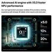 LG טלוויזיה חכמה LG OLED AI B6E 4K 2026 55 אינץ', מעבד ה-alpha 8 AI 4K Gen3 של ה-LG OLED AI B6E זוהר באור כחול על לוח מעגלים, ומדגיש ביצועי עיבוד AI עם NPU מהיר עד פי 5.0, עיבוד GPU מהיר ב-10% וקיבולת זיכרון גדולה ב-20%., OLED55B6ELA, thumbnail 4