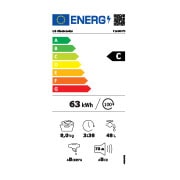 LG מכונת כביסה 8 ק''ג AIDD בצבע לבן פתח קדמי עם דלת לבנה, energy label, F1608WD, thumbnail 17