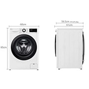 LG מכונת כביסה 8 ק''ג AIDD בצבע לבן פתח קדמי  עם דלת שחורה, LG-F1608BD, F1608BD, thumbnail 2