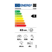 LG מכונת כביסה 8 ק''ג AIDD בצבע לבן פתח קדמי  עם דלת שחורה, energy label, F1608BD, thumbnail 17