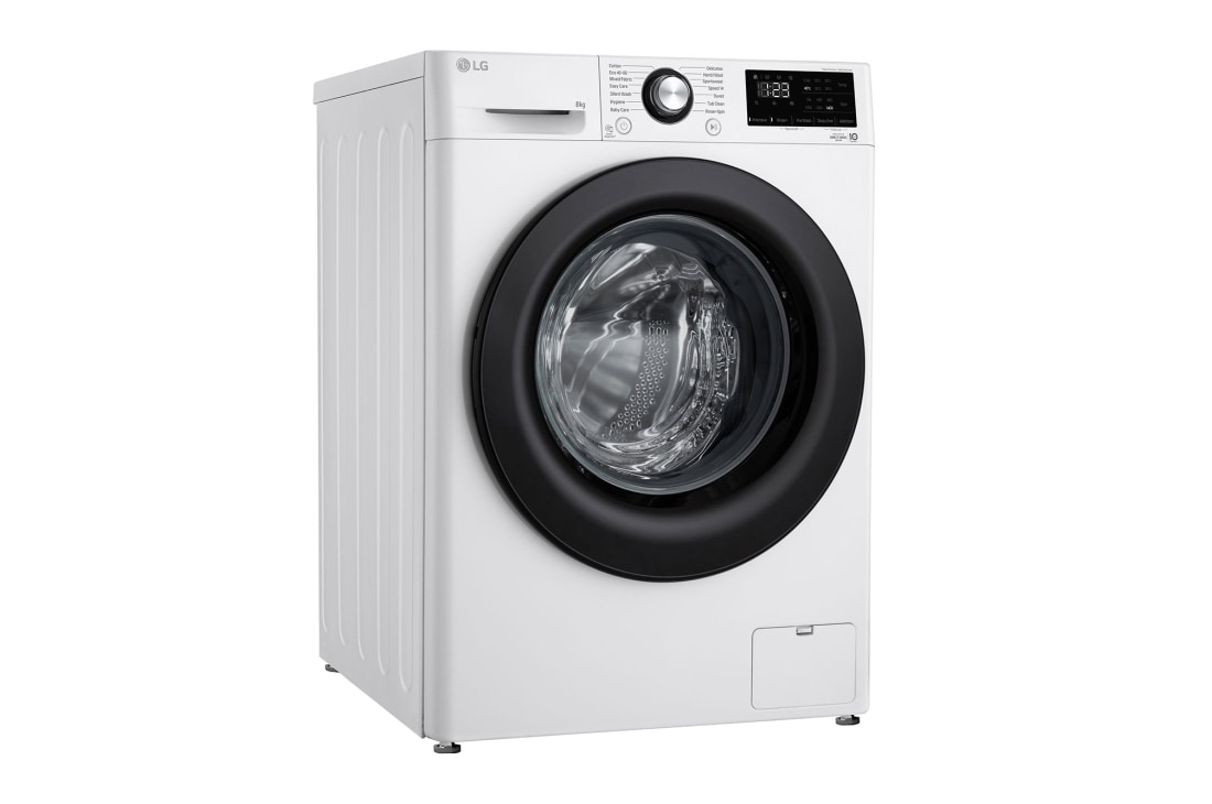 LG מכונת כביסה 8 ק''ג AIDD בצבע לבן פתח קדמי  עם דלת שחורה, LG-F1608BD, F1608BD, thumbnail 12