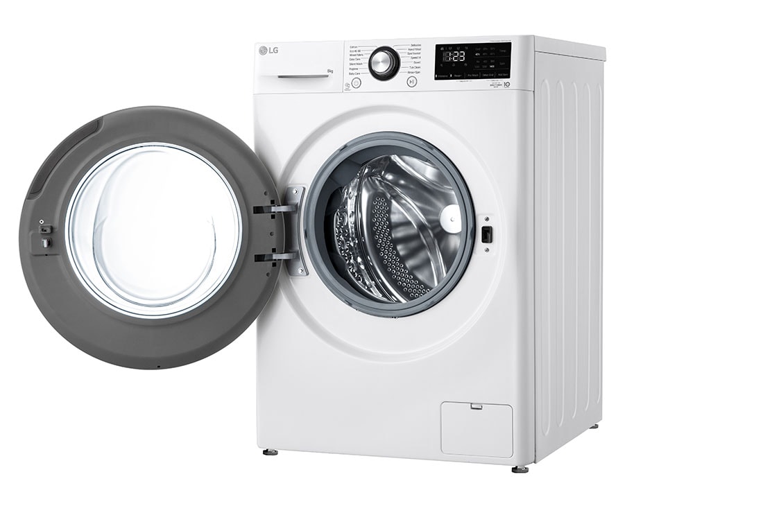 LG מכונת כביסה 8 ק''ג AIDD בצבע לבן פתח קדמי  עם דלת שחורה, LG-F1608BD, F1608BD, thumbnail 14