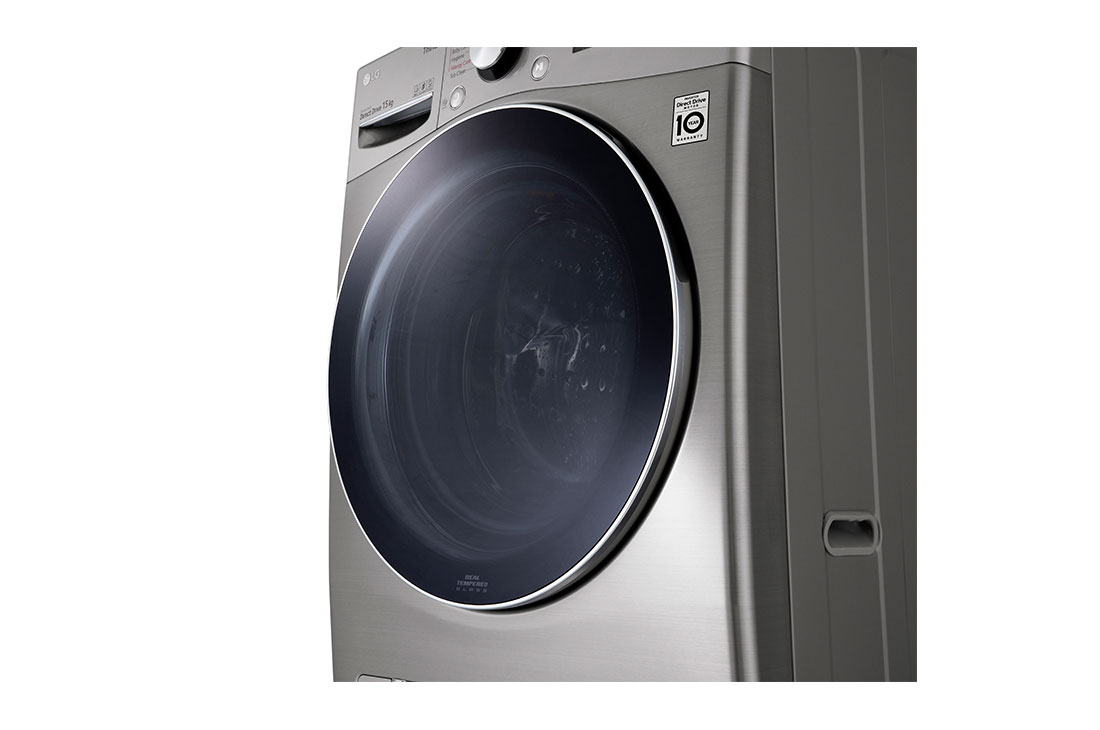 LG מכונת כביסה 15 ק''ג AIDD בצבע כסוף פתח קדמי עם דלת שחורה וזכוכית מחוסמת, F015TOPBD, F015TOPBD, thumbnail 8