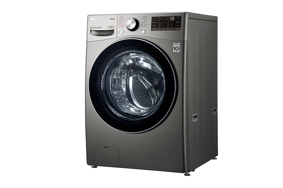 LG מכונת כביסה 15 ק''ג AIDD בצבע כסוף פתח קדמי עם דלת שחורה וזכוכית מחוסמת, F015TOPBD, F015TOPBD, thumbnail 11