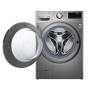 LG מכונת כביסה 15 ק''ג AIDD בצבע כסוף פתח קדמי עם דלת שחורה וזכוכית מחוסמת, F015TOPBD, F015TOPBD, thumbnail 2