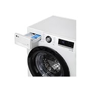 LG מכונת כביסה 9 ק''ג AIDD בצבע לבן פתח קדמי עם דלת שחורה, F01409WBG, F01409WBG, thumbnail 5