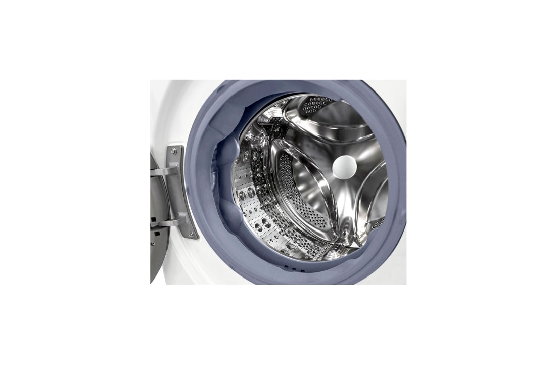 LG מכונת כביסה 10.5 ק''ג AIDD בצבע לבן פתח קדמי עם דלת שחורה, Drum, F16105SWDE, thumbnail 4