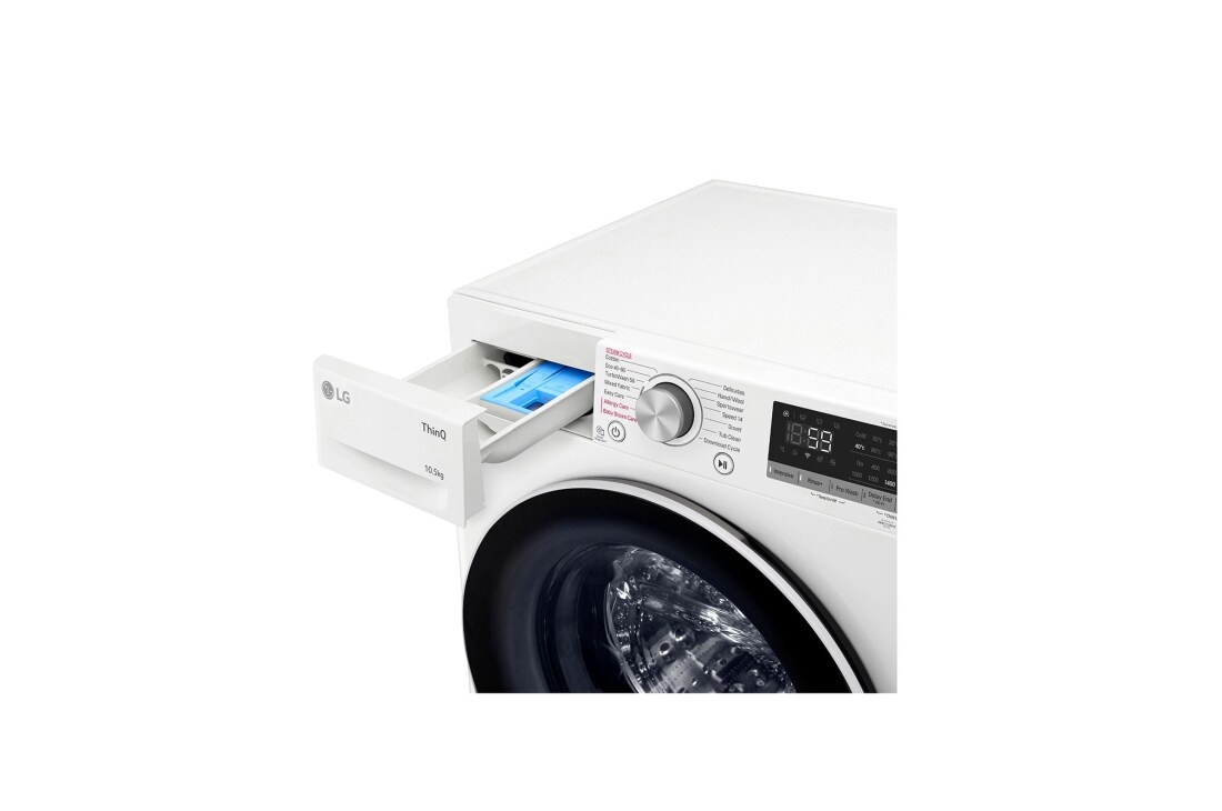 LG מכונת כביסה 10.5 ק''ג AIDD בצבע לבן פתח קדמי עם דלת שחורה, Detail4, F16105SWDE, thumbnail 8