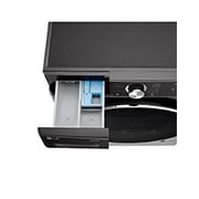 LG מכונת כביסה 12 ק''ג AIDD בצבע פלדה שחורה פתח קדמי עם דלת שחורה, f1612sbse, F1612SBSE, thumbnail 7