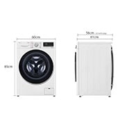 LG מכונת כביסה 9 ק''ג AIDD  פתח קדמי בצבע לבן ודלת בעלת גוון שחור, dim img, F1409SWE, thumbnail 2