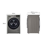 LG מכונת כביסה 10.5 ק''ג AIDD בצבע כסוף פתח קדמי עם דלת שחורה, Dimension, F16105SE, thumbnail 2