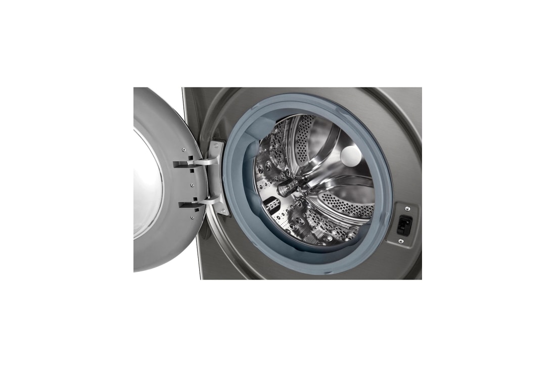 LG מכונת כביסה 10.5 ק''ג AIDD בצבע כסוף פתח קדמי עם דלת שחורה, Drum, F16105SE, thumbnail 4