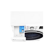 LG מכונת כביסה/מייבש  6/9 ק''ג AIDD פתח קדמי בצבע לבן עם שוליים ודלת בעלת גוון שחור, detergent tray top perspective , F1696SWDE, thumbnail 8