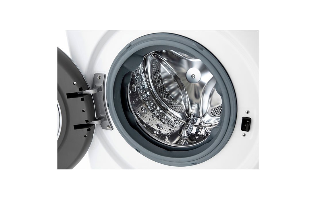 LG מכונת כביסה 7 ק''ג AIDD פתח קדמי בצבע לבן עם דלת לבנה, Drum_slim, F1607WDE, thumbnail 4