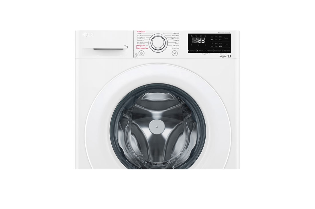 LG מכונת כביסה 7 ק''ג AIDD פתח קדמי בצבע לבן עם דלת לבנה, Detail1_slim, F1607WDE, thumbnail 5