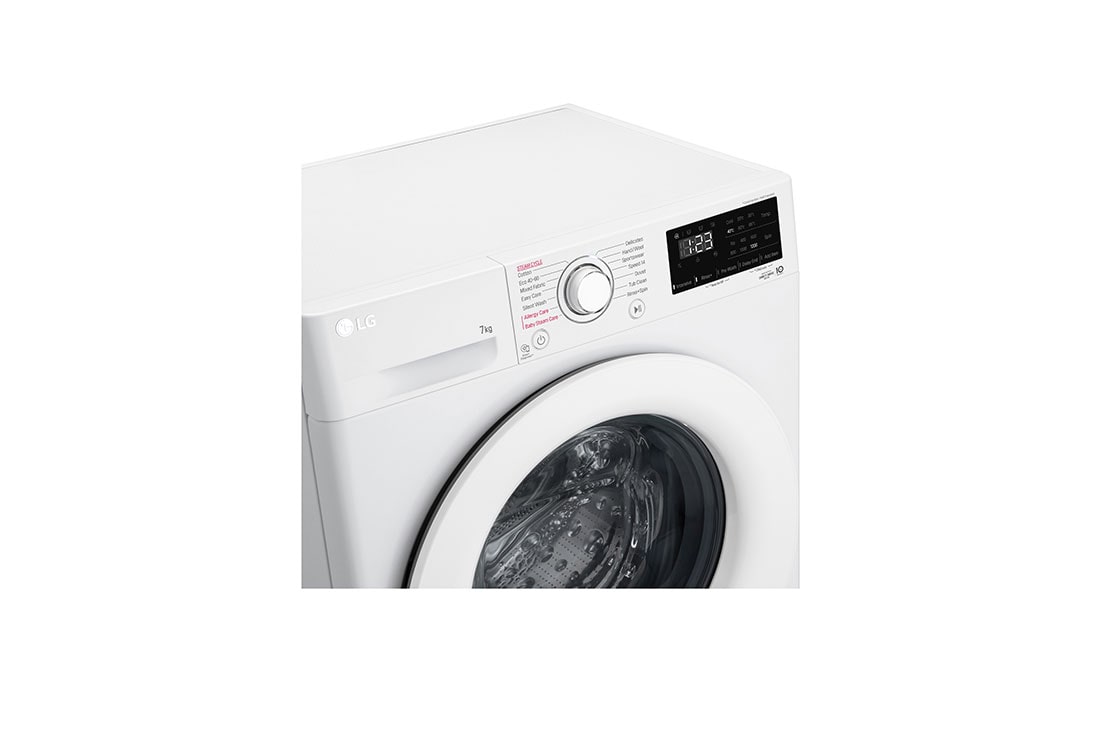 LG מכונת כביסה 7 ק''ג AIDD פתח קדמי בצבע לבן עם דלת לבנה, Detail2_slim, F1607WDE, thumbnail 6