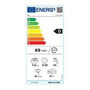 LG מכונת כביסה 7 ק''ג AIDD פתח קדמי בצבע לבן עם דלת לבנה, energy-label, F1607WDE, thumbnail 17