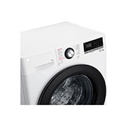 LG מכונת כביסה 7 ק''ג AIDD פתח קדמי בצבע לבן עם דלת שחורה, f1607bde, F1607BDE, thumbnail 4