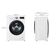 LG מכונת כביסה 7 ק''ג AIDD פתח קדמי בצבע לבן עם דלת שחורה, f1607bde, F1607BDE, thumbnail 2