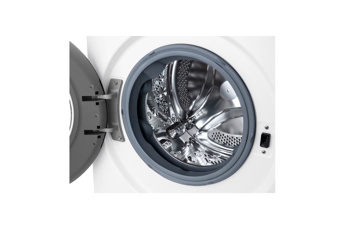 LG מכונת כביסה 7 ק''ג AIDD פתח קדמי בצבע לבן עם דלת שחורה, f1607bde, F1607BDE, thumbnail 5