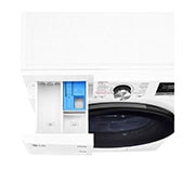 LG מכונת כביסה 10.5 ק''ג AIDD בצבע לבן פתח קדמי עם דלת שחורה, Detergent port view, F16105SBDE, thumbnail 7