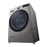 LG מכונת כביסה/מייבש  10/17 ק''ג AIDD פתח קדמי בצבע אבן כסופה ודלת בעלת גוון שחור, Right Low Perspective view, F1710CV-1, thumbnail 11