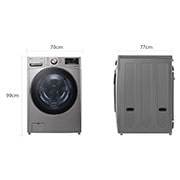 LG מכונת כביסה/מייבש  10/17 ק''ג AIDD פתח קדמי בצבע אבן כסופה ודלת בעלת גוון שחור, Dimension  view, F1710CV-1, thumbnail 2