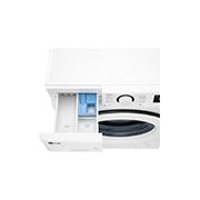 LG מכונת כביסה 9 ק''ג AIDD בצבע לבן פתח קדמי עם דלת לבנה , detergent tray open detailed  view, F4Y5VYW3W, thumbnail 8