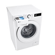 LG מכונת כביסה 9 ק''ג AIDD בצבע לבן פתח קדמי עם דלת לבנה , top perspective detergent tray open view, F4Y5VYW3W, thumbnail 10