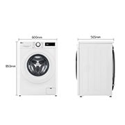 LG מכונת כביסה 9 ק''ג AIDD בצבע לבן פתח קדמי עם דלת לבנה , dimension image, F4Y5VYW3W, thumbnail 2