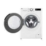 LG מכונת כביסה 8 ק''ג AIDD בצבע לבן פתח קדמי עם דלת לבנה , front door open view, F2Y5PYW3W, thumbnail 3