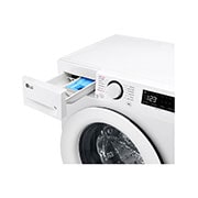 LG מכונת כביסה 8 ק''ג AIDD בצבע לבן פתח קדמי עם דלת לבנה , drum view, F2Y5PYW3W, thumbnail 6
