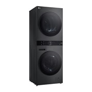 LG מכונת כביסה 12 ק''ג ומייבש כביסה 10 ק''ג במגדל יוקרתי בצבע שחור פלטינה, left side view, WT40, thumbnail 9