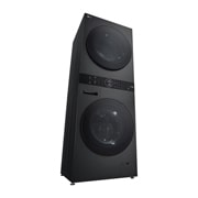 LG מכונת כביסה 12 ק''ג ומייבש כביסה 10 ק''ג במגדל יוקרתי בצבע שחור פלטינה, left bottom perspective, WT40, thumbnail 10