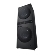 LG מכונת כביסה 12 ק''ג ומייבש כביסה 10 ק''ג במגדל יוקרתי בצבע שחור פלטינה, right bottom pertspective, WT40, thumbnail 11