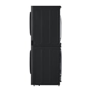 LG מכונת כביסה 12 ק''ג ומייבש כביסה 10 ק''ג במגדל יוקרתי בצבע שחור פלטינה, side view, WT40, thumbnail 14