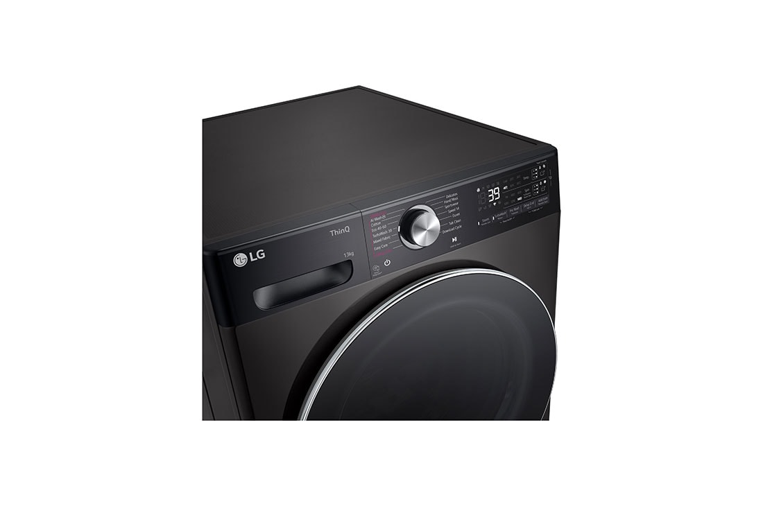 LG מכונת כביסה 13 ק''ג AIDD בצבע שחור פלטינה עם פתח קדמי ודלת שחורה, Top view, WF13314GBC, thumbnail 4