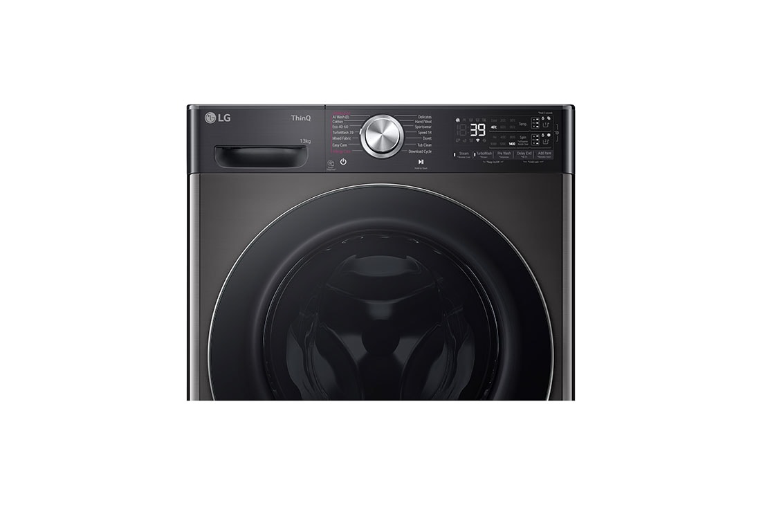 LG מכונת כביסה 13 ק''ג AIDD בצבע שחור פלטינה עם פתח קדמי ודלת שחורה, Top Display view, WF13314GBC, thumbnail 6