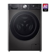 LG מכונת כביסה 13 ק''ג AIDD בצבע שחור פלטינה עם פתח קדמי ודלת שחורה, Front view, WF13314GBC, thumbnail 1