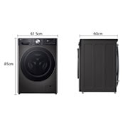 LG מכונת כביסה 13 ק''ג AIDD בצבע שחור פלטינה עם פתח קדמי ודלת שחורה, Dimension view , WF13314GBC, thumbnail 2