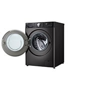 LG מכונת כביסה 13 ק''ג AIDD בצבע שחור פלטינה עם פתח קדמי ודלת שחורה, Left open view, WF13314GBC, thumbnail 12