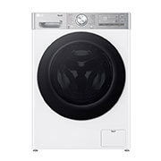 LG מכונת כביסה 13 ק''ג AIDD בצבע לבן עם פתח קדמי ודלת שחורה, Front view, WF13314WBC, thumbnail 1