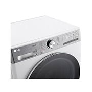 LG מכונת כביסה 13 ק''ג AIDD בצבע לבן עם פתח קדמי ודלת שחורה, Top display view, WF13314WBC, thumbnail 4