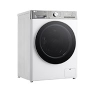 LG מכונת כביסה 13 ק''ג AIDD בצבע לבן עם פתח קדמי ודלת שחורה, Side view, WF13314WBC, thumbnail 11