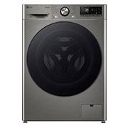 LG מכונת כביסה 11 ק''ג AIDD בצבע כסוף עם פתח קדמי ודלת שחורה, front view, WF11214GBB, thumbnail 1