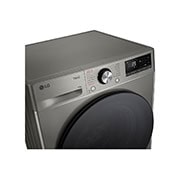 LG מכונת כביסה 11 ק''ג AIDD בצבע כסוף עם פתח קדמי ודלת שחורה, panel view, WF11214GBB, thumbnail 4