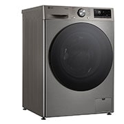 LG מכונת כביסה 11 ק''ג AIDD בצבע כסוף עם פתח קדמי ודלת שחורה, left side, WF11214GBB, thumbnail 10