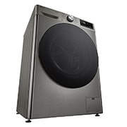 LG מכונת כביסה 11 ק''ג AIDD בצבע כסוף עם פתח קדמי ודלת שחורה, left perspective, WF11214GBB, thumbnail 13